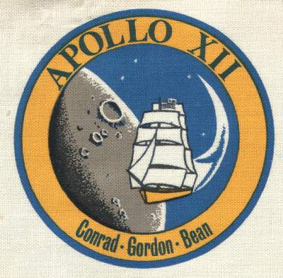 [scanned image of a replica Apollo 12 astronaut's badge]