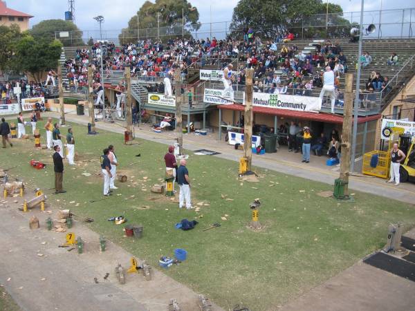 [photo of Tree Felling in the Woodcutting Carnival at the Royal Adelaide Show]